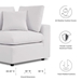 Commix Overstuffed Outdoor Patio Corner Chair - White - MOD12867