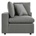 Commix Overstuffed Outdoor Patio Corner Chair - Charcoal - MOD12869