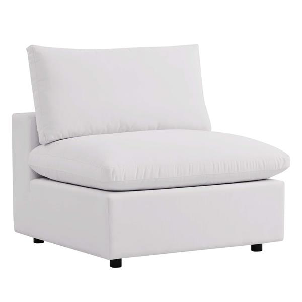 Commix Overstuffed Outdoor Patio Armless Chair - White 