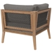 Clearwater Outdoor Patio Teak Wood Corner Chair - Gray Graphite - MOD13126