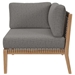 Clearwater Outdoor Patio Teak Wood Corner Chair - Gray Graphite - MOD13126