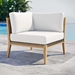Clearwater Outdoor Patio Teak Wood Corner Chair - Gray White - MOD13128