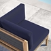 Clearwater Outdoor Patio Teak Wood Corner Chair - Gray Navy - MOD13129