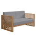 Carlsbad 6-Piece Teak Wood Outdoor Patio Set - Natural Gray - MOD13177