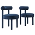 Toulouse Performance Velvet Dining Chair - Set of 2 - Midnight Blue