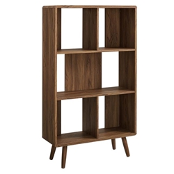 Transmit 5 Shelf Wood Grain Bookcase - Walnut 