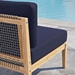Clearwater Outdoor Patio Teak Wood Armless Chair - Gray Navy - MOD9966