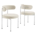 Albie Fabric Dining Chairs - Set of 2 - Beige Silver