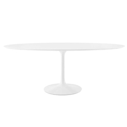 Lippa 78" Oval Wood Top Dining Table - White 