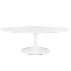 Lippa 48" Oval-Shaped Wood Top Coffee Table - White 