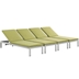 Shore Chaise with Cushions Outdoor Patio Aluminum Set of 4 - Silver Peridot