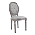 Arise Vintage French Upholstered Fabric Dining Side Chair - Light Gray