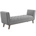 Haven Tufted Button Upholstered Fabric Accent Bench - Light Gray