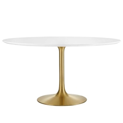 Lippa 54" Round Wood Dining Table - Gold White 