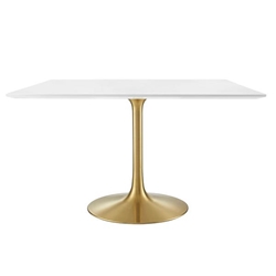 Lippa 47" Square Wood Top Dining Table - Gold White 