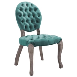 Exhibit French Vintage Dining Performance Velvet Side Chair - Teal 