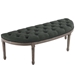 Esteem Vintage French Upholstered Fabric Semi-Circle Bench - Gray - MOD4888