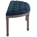 Esteem Vintage French Upholstered Fabric Semi-Circle Bench - Navy - MOD4890