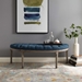 Esteem Vintage French Upholstered Fabric Semi-Circle Bench - Navy - MOD4890