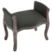 Avail Vintage French Upholstered Fabric Bench - Gray - MOD4892