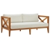 Northlake Outdoor Patio Premium Grade A Teak Wood Sofa - Natural White