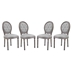 Arise Dining Side Chair Upholstered Fabric Set of 4 - Light Gray