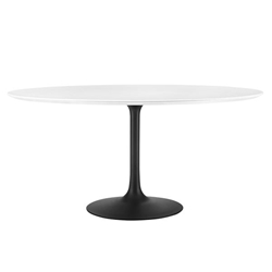Lippa 60" Round Wood Dining Table - Black White 
