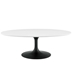 Lippa 48" Oval-Shaped Wood Top Coffee Table - Black White