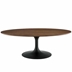 Lippa 48" Oval-Shaped Walnut Coffee Table - Black Walnut