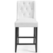 Baronet Tufted Button Faux Leather Counter Stool - White - MOD5672