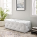 Amour 48" Tufted Button Entryway Faux Leather Bench - White - MOD5720