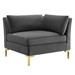 Ardent Performance Velvet Sectional Sofa Corner Chair - Gray - MOD6278