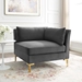 Ardent Performance Velvet Sectional Sofa Corner Chair - Gray - MOD6278