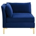 Ardent Performance Velvet Sectional Sofa Corner Chair - Navy