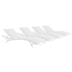 Glimpse Outdoor Patio Mesh Chaise Lounge Set of 4 - White White