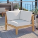 Bayport Outdoor Patio Teak Wood Corner Chair - Natural White - MOD6653