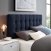 Lily Queen Upholstered Fabric Headboard - Navy - MOD7387