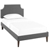 Corene Twin Fabric Platform Bed with Squared Tapered Legs - Gray