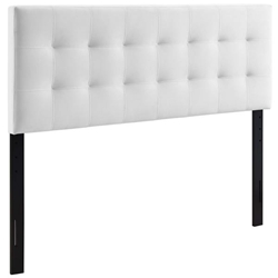 Lily Queen Biscuit Tufted Performance Velvet Headboard - White 