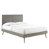 Alana Twin Wood Platform Bed With Splayed Legs - Gray