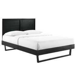 Marlee Full Wood Platform Bed With Angular Frame - Black 