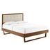 Willow Full Wood Platform Bed With Angular Frame - Walnut Beige