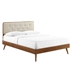 Bridgette Full Wood Platform Bed With Splayed Legs - Walnut Beige