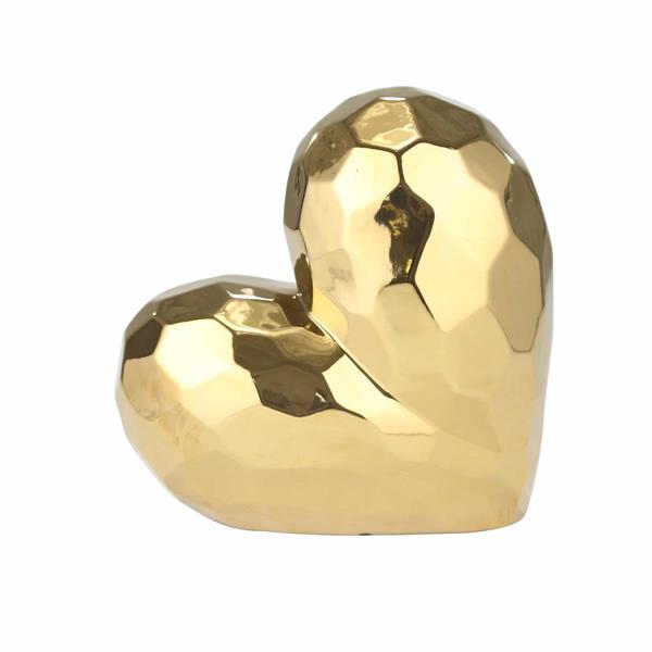 Gold Ceramic Heart 7.75" 