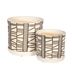 Set of 2 Ceramic 8 & 6" Planter With Saucer- Beige Style B