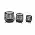 Set of 3 19 & 17 & 13"H Bamboo Planters- Black