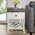 19" 1 Drawer Wood Side Table - Grey & White Wash