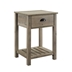 18" Country Single Drawer Side Table - Grey Wash