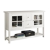 52" Transitional Wood Glass TV Stand Buffet - White