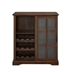36" Sliding Glass Door Bar Cabinet - Dark Walnut